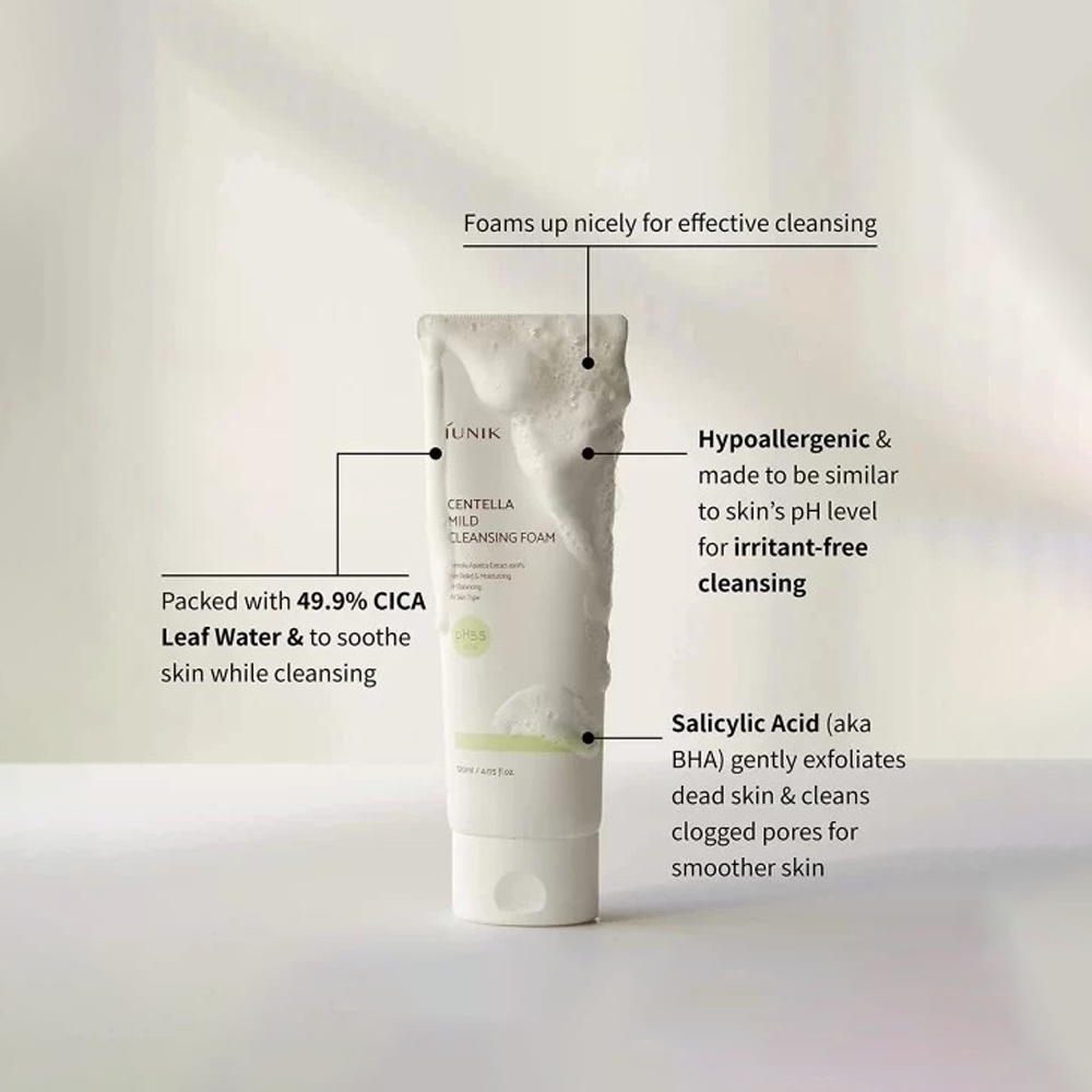 IUNIK, Centella Mild Cleansing Foam , spuma de curatare, 120 ml - 2 | YEO