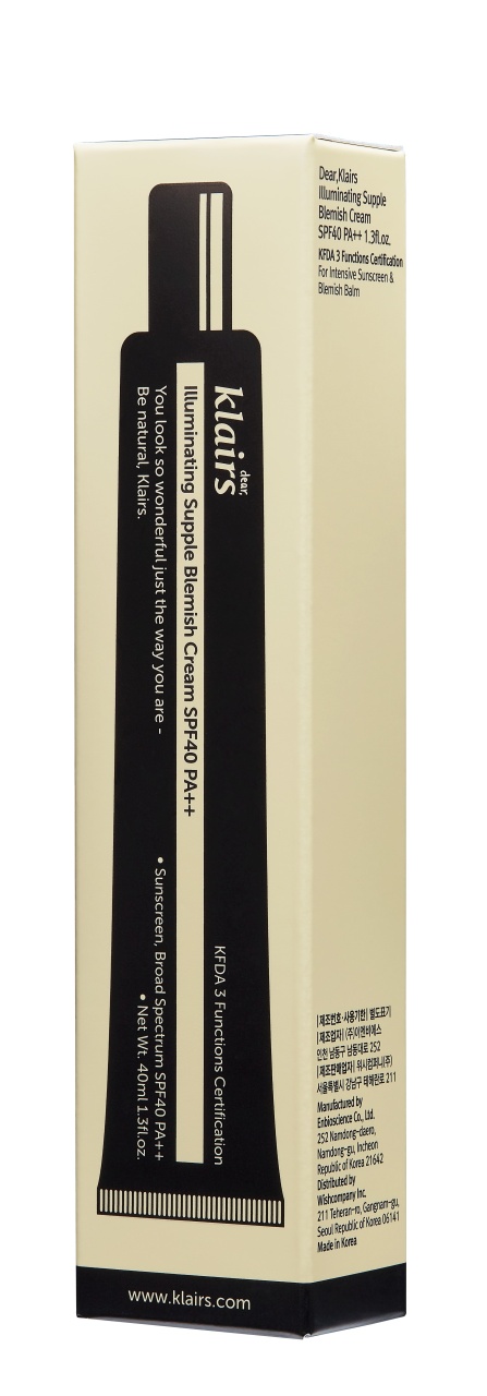 Klairs, Illuminating Supple Blemish, cremă iluminatoare pentru pete cu SPF40, 40 ml - 1 | YEO