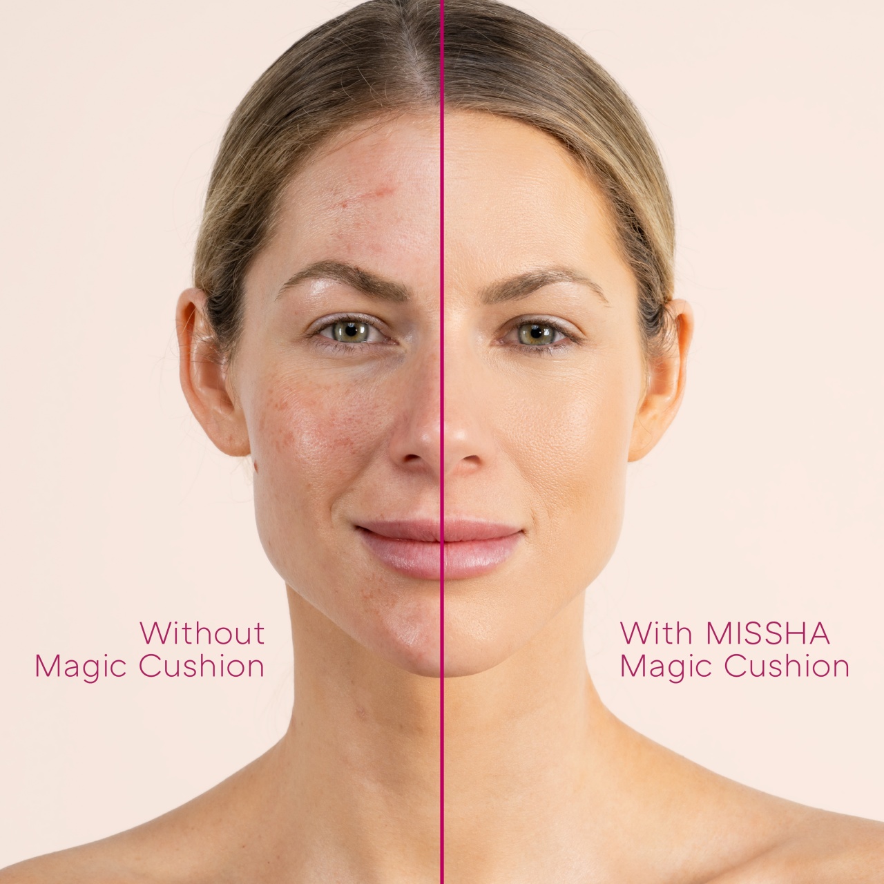 MISSHA, M Magic Cushion Moist Up SPF50+ PA+++ 15g #21 Light Beige, pernă magică hidratantă cu protecție solară beige deschis, 15 g - 2 | YEO