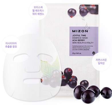 MIZON, Joyful Time Essence Mask [Acaiberry], mască pentru față, 23 g - 1 | YEO