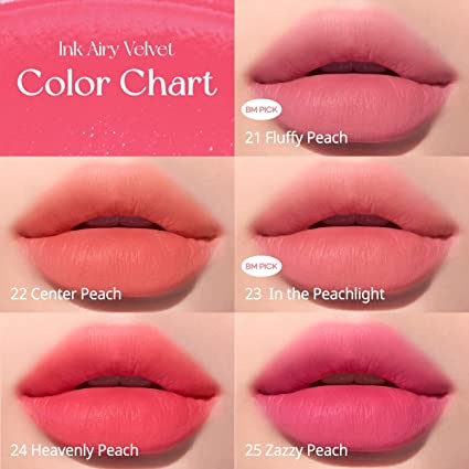 PERIPERA, Ink Airy Velvet 24 Heavenly Peach, ruj de buze, 4 g