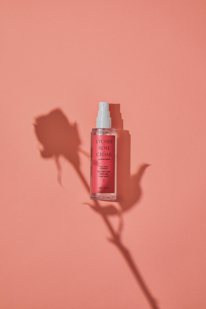 Rated Green, Detangling Perfume Hair Mist 02 (Lychee-Rose-Cedar), spray pentru descurarea părului, 80 ml - 2 | YEO