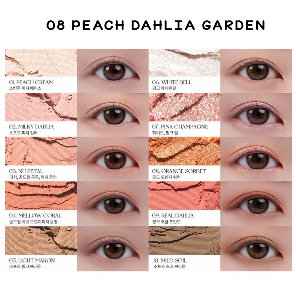 Rom&nd, Better Than Palette - Eye Shadow Palette - 08 Peach Dahlia Garden , fard de pleoape , 8.1 g - 1 | YEO