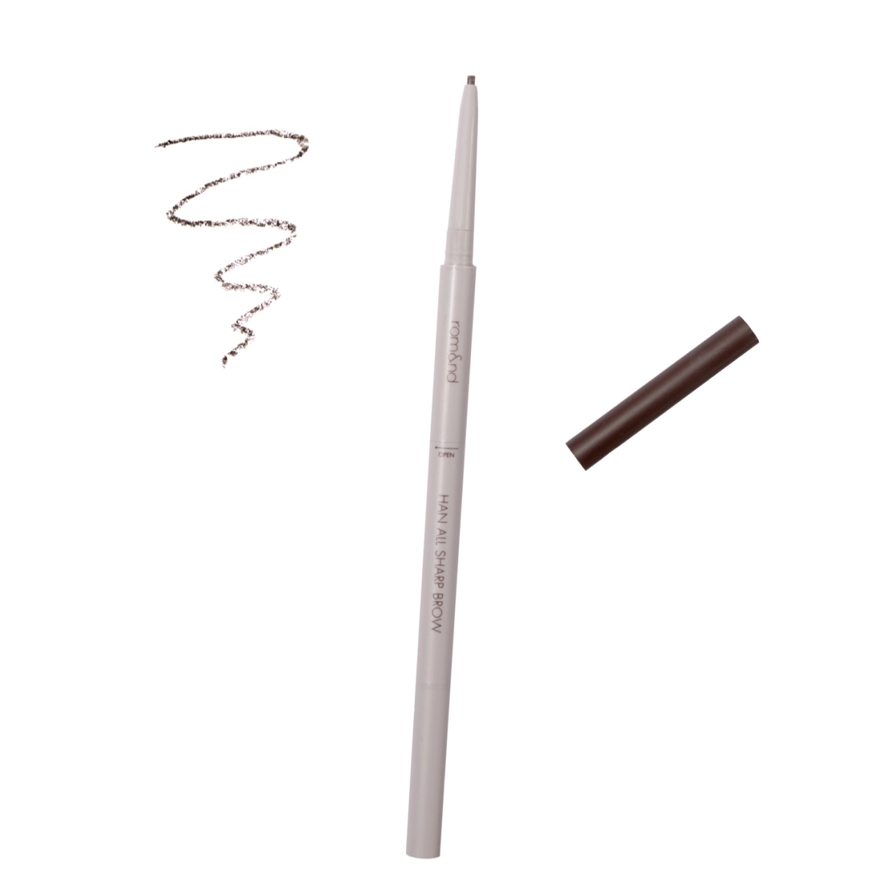 Rom&amp;nd, Han All Sharp Brow - Eyebrow Pencil - W1 Gentle Brown , creion de ochi, 0.24 g