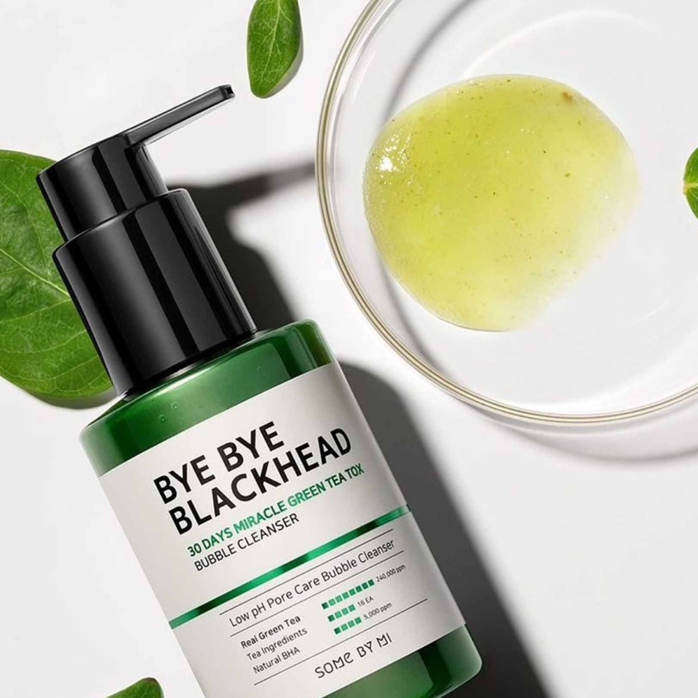 SOMEBYMI , Bye Bye Blackhead Miracle Green Tea Tox Bubble Cleanser, gel de curățare cu ceai verde, 120 g - 1 | YEO