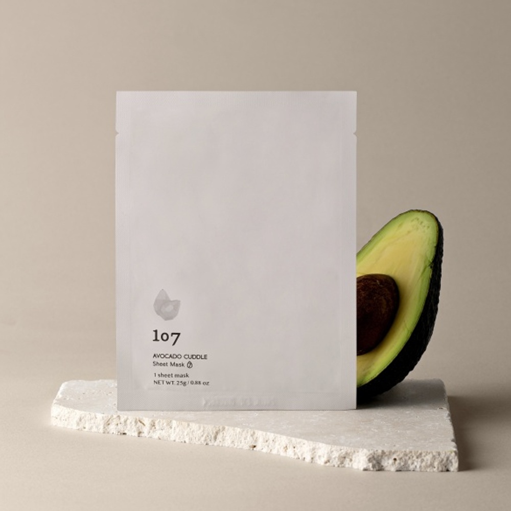 107 Beauty, Avocado Cuddle, mască de față cu avocado din bumbac, 25 g - 3 | YEO