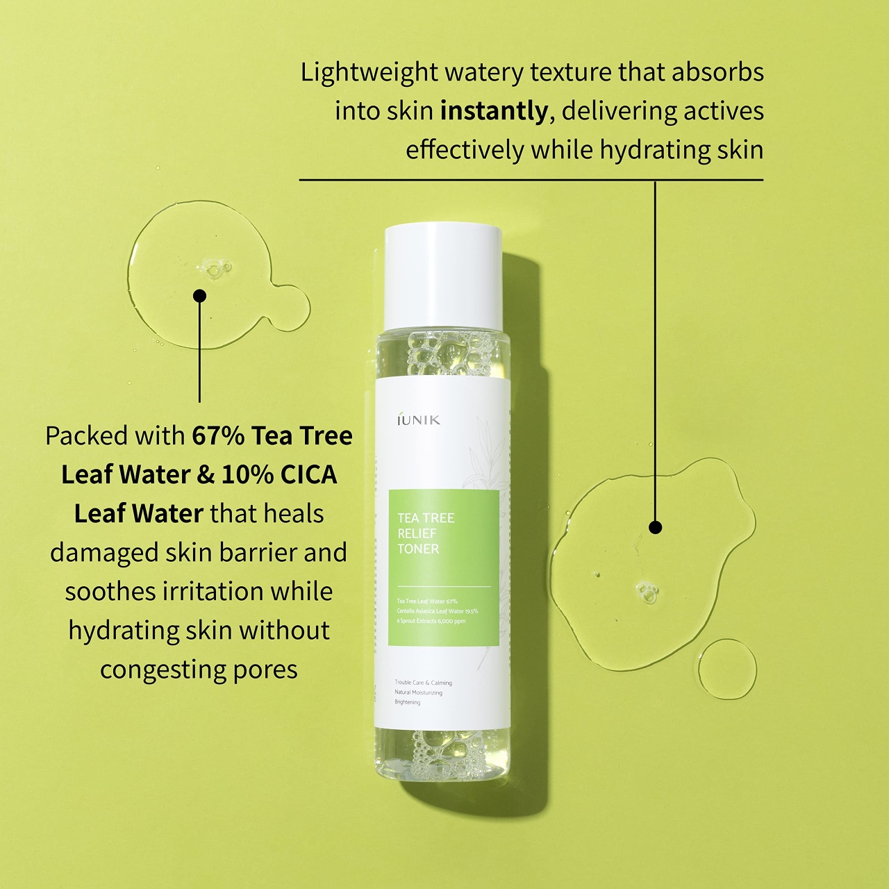 IUNIK, Tea Tree Relief Toner, toner cu extract de arbore de ceai, 200 ml - 2 | YEO