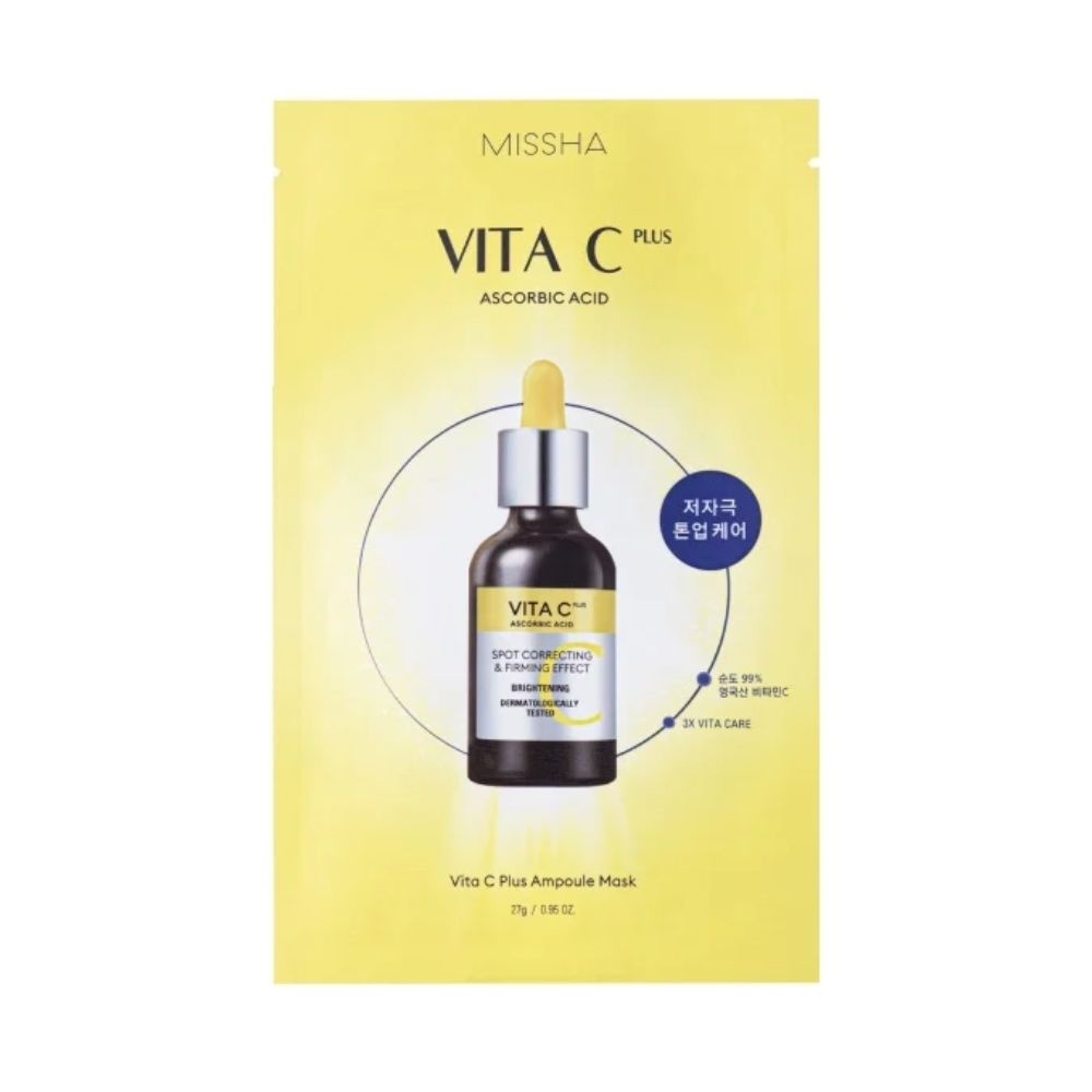 MISSHA, Vita C Plus Spot Correcting Ampoule Sheet Mask, mască de foi fiole de corectare a petelor , 26 ml