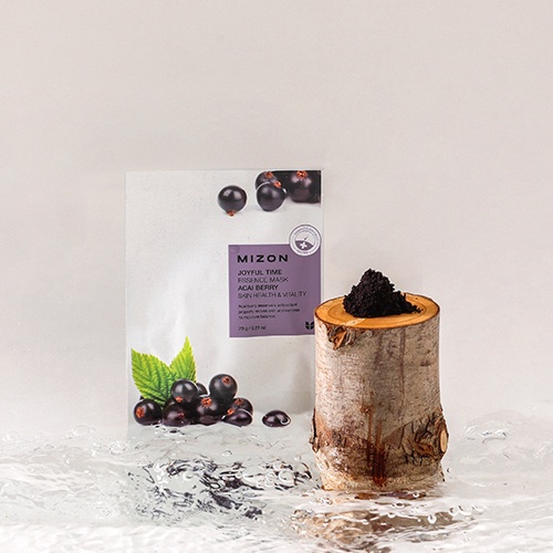 MIZON, Joyful Time Essence Mask [Acaiberry], mască pentru față, 23 g - 2 | YEO