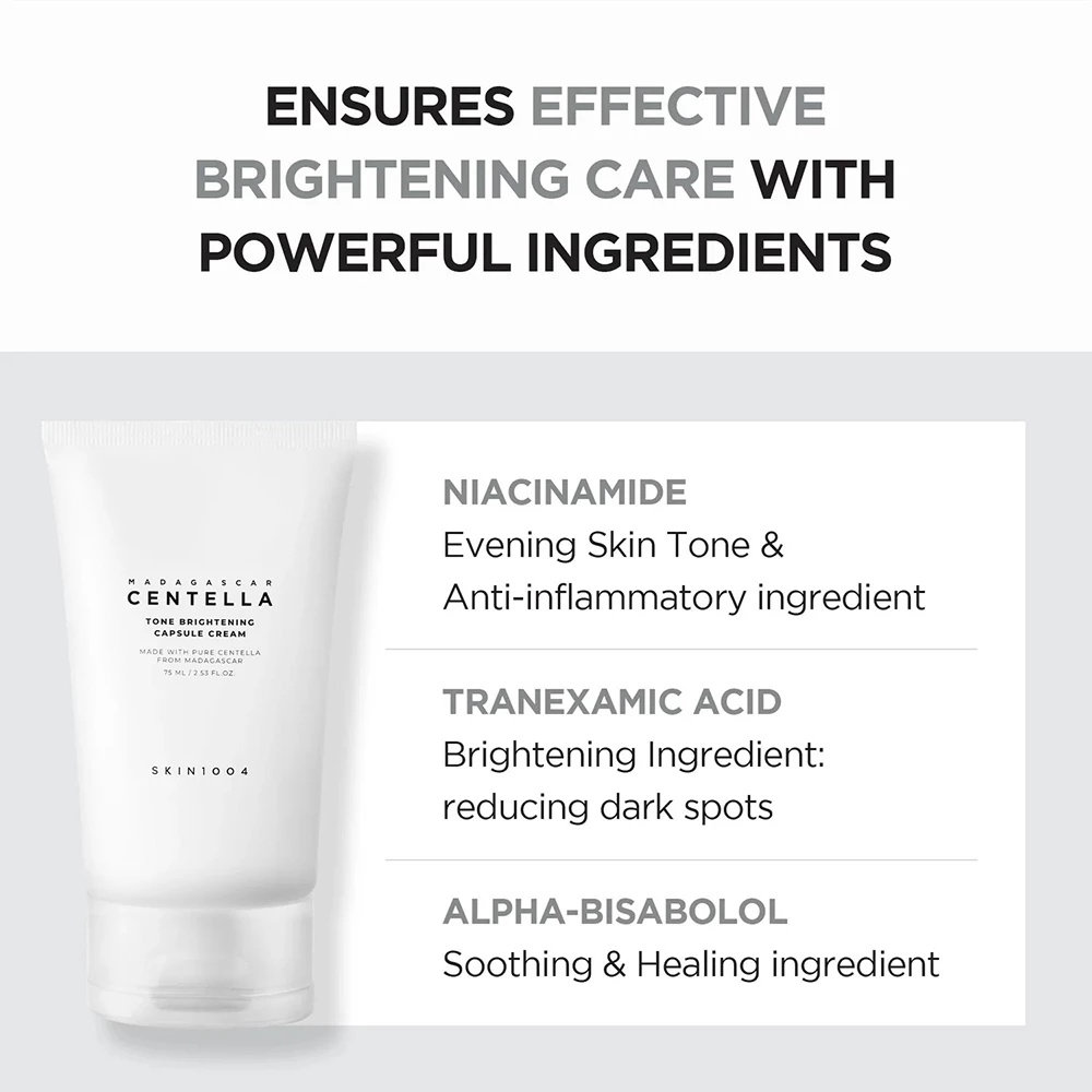 SKIN1004, Madagascar Centella Tone Brightening Capsule Cream, cremă capsulă de iluminare a pielii cu centella, 75 ml