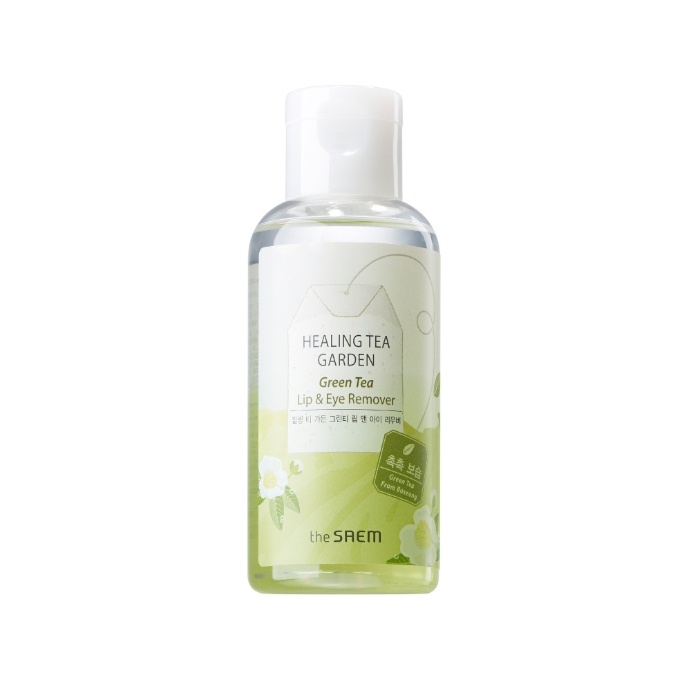 THE SAEM, Healing Tea Garden Green Tea Lip & Eye Remover, demachiant pentru buze și ochi, 150 ml