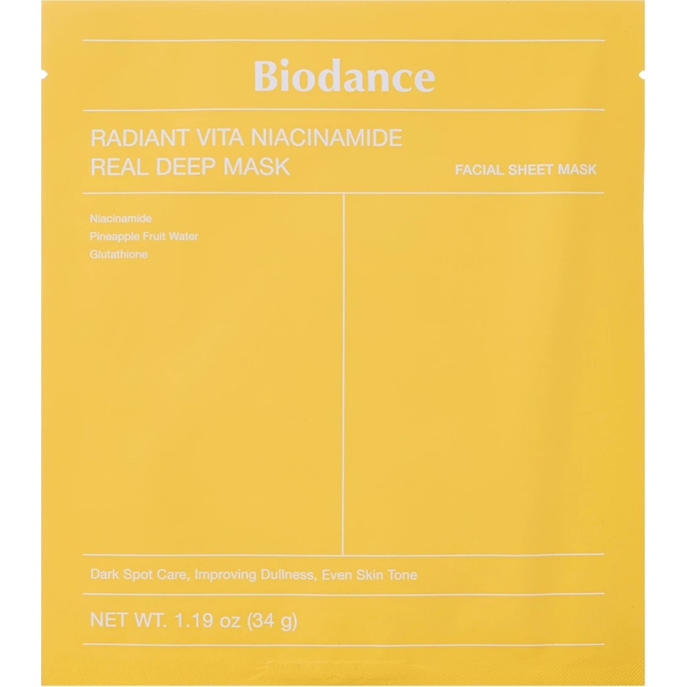 BIODANCE, Radiant Vita Niacinamide Real Deep Mask, mască pentru faţă, 34 g