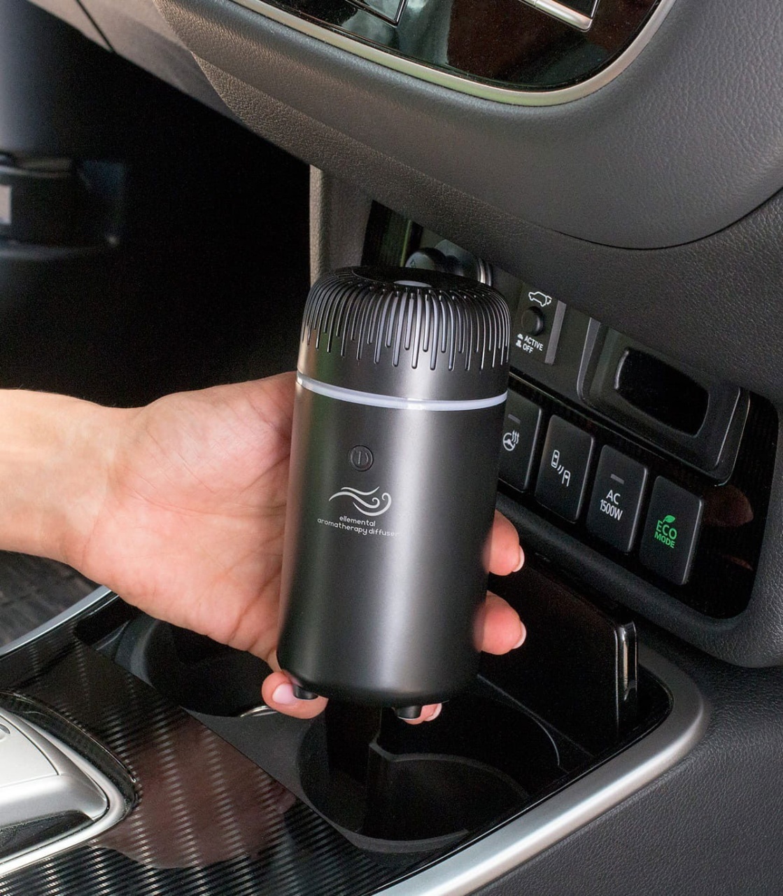 Ellemental, Difuzor de aromaterapie pentru mașină, Sunshine negru, alimentare USB