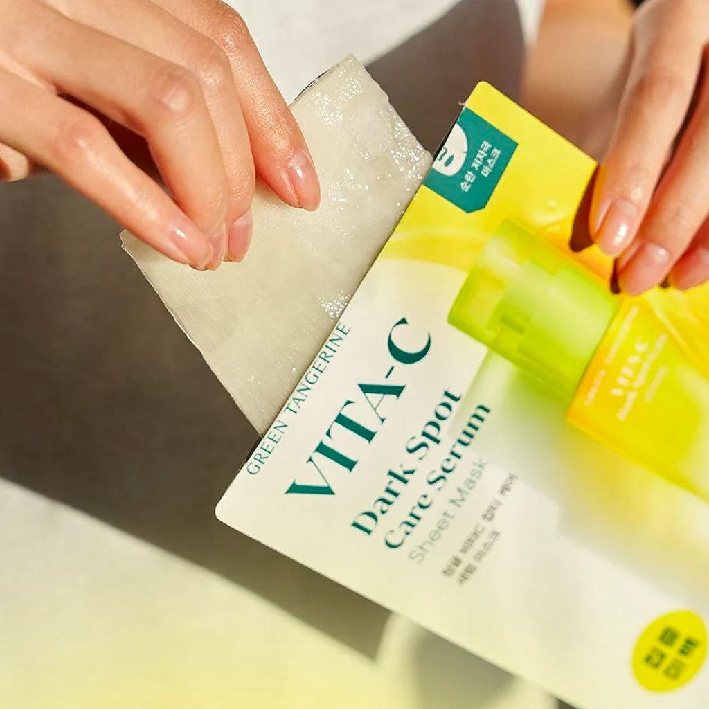 GOODAL, Green Tangerine Vita C Dark Spot Care Serum Sheet Mask, ser de îngrijire a petelor întunecate tip mască, 1 buc - 1 | YEO