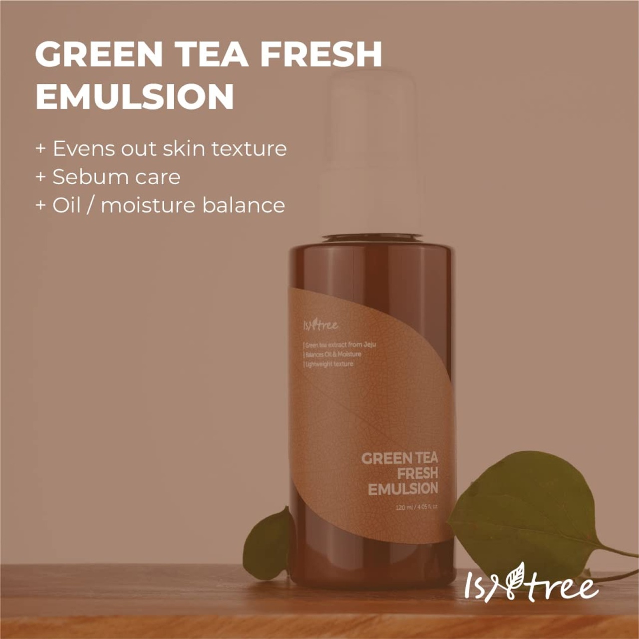 ISNTREE, Green Tea Fresh Emulsion, ser hidratant cu ceai verde, 120 ml - 2 | YEO
