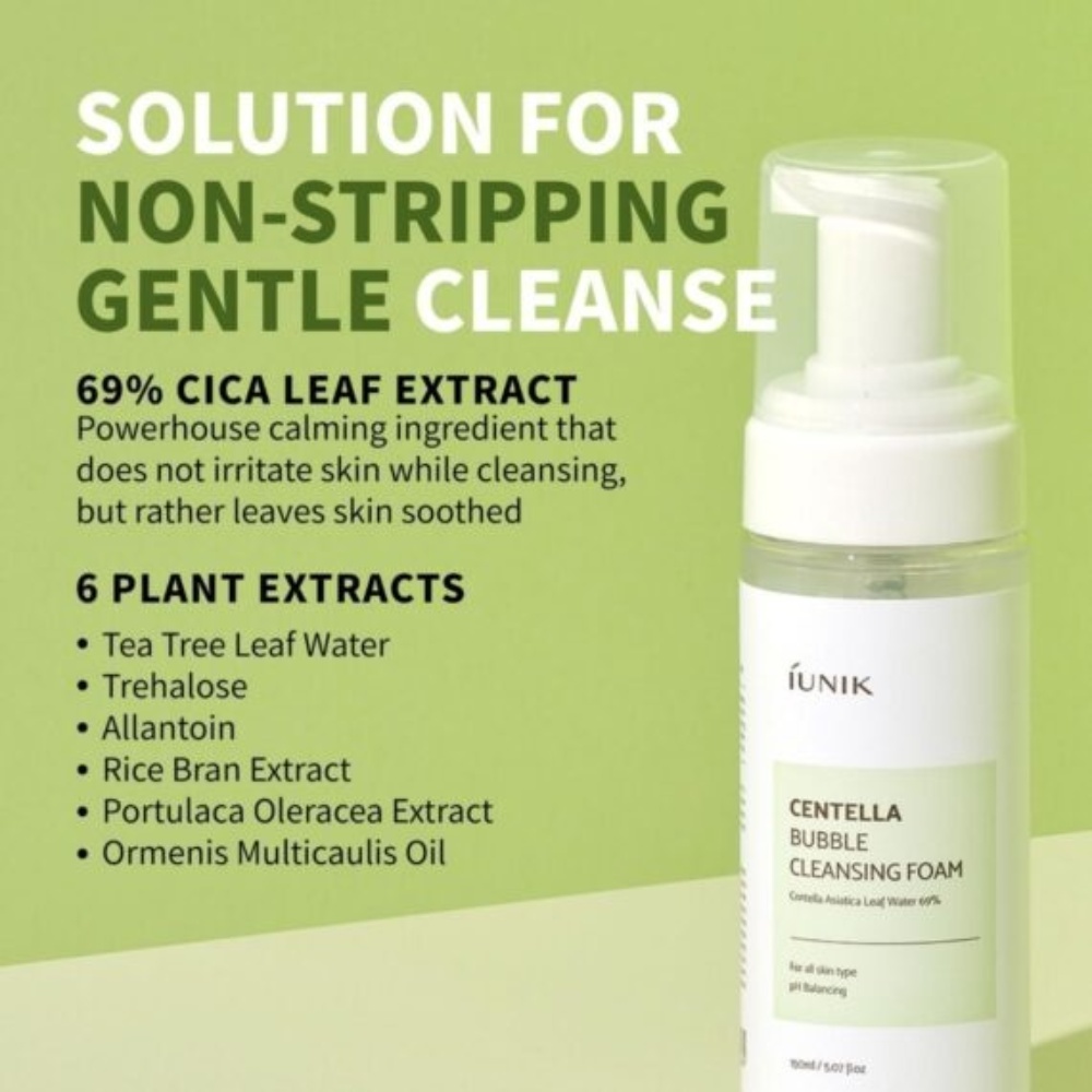 IUNIK, Centella Bubble Cleansing Foam, spuma de curatare, 150 ml - 2 | YEO