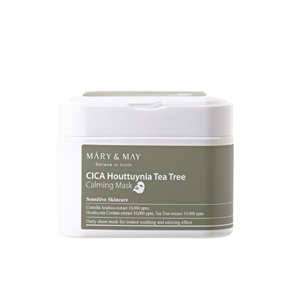 Mary&amp;May, Cica Houttuynia cordata Tea Tree Calming Mask, masti cu arbore de ceai, 30 buc