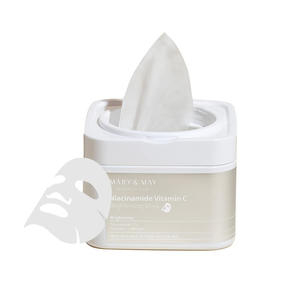 Mary&May, Niacinamide Vitamin C Brightening Mask, masti cu niacinamide si vitamina c, 30 buc