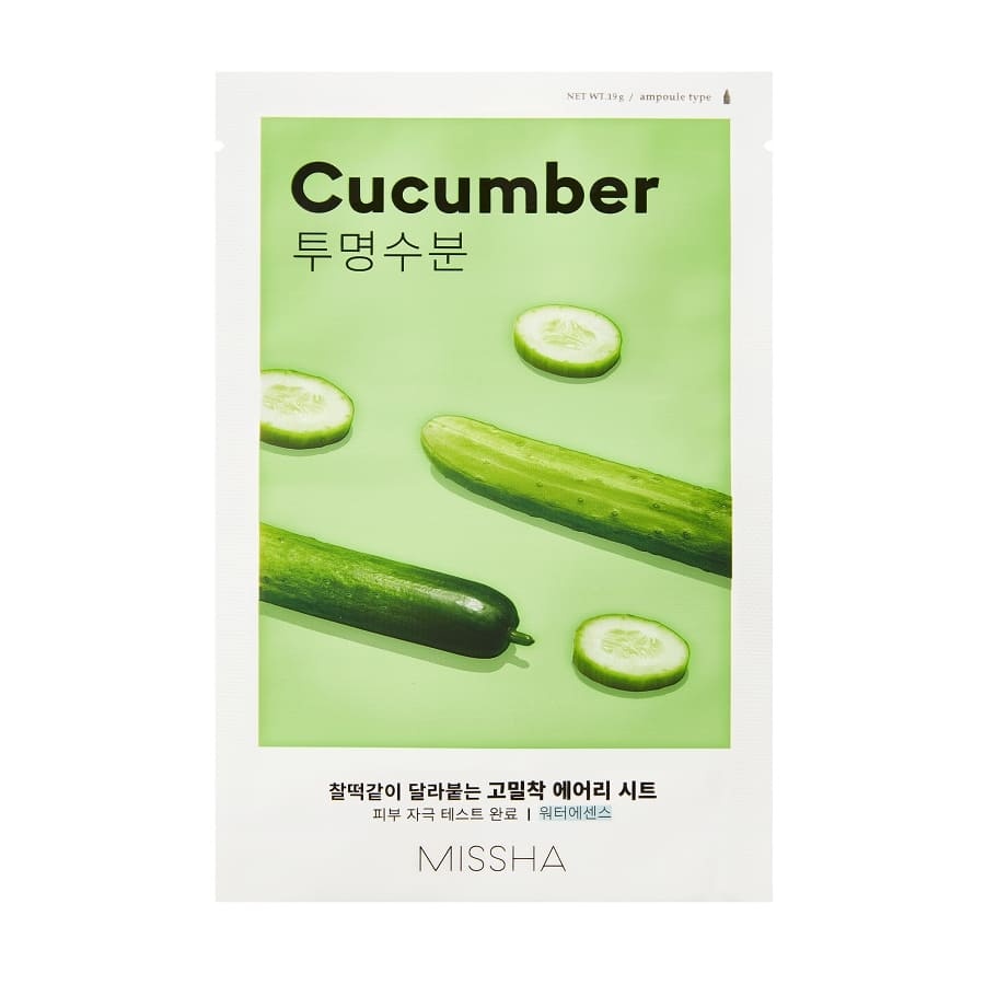 MISSHA, Airy Fit Sheet Mask, mască pentru față cu castravete, 19 g