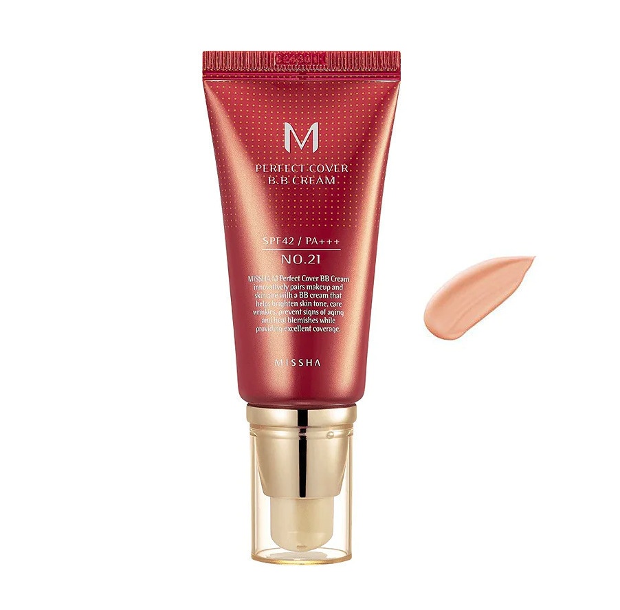 MISSHA, M Perfect Cover BB Cream SPF42 Pa+++ (21 light beige) , cremă de acoperire perfectă cu protecție solară, beige deschis, 50 ml