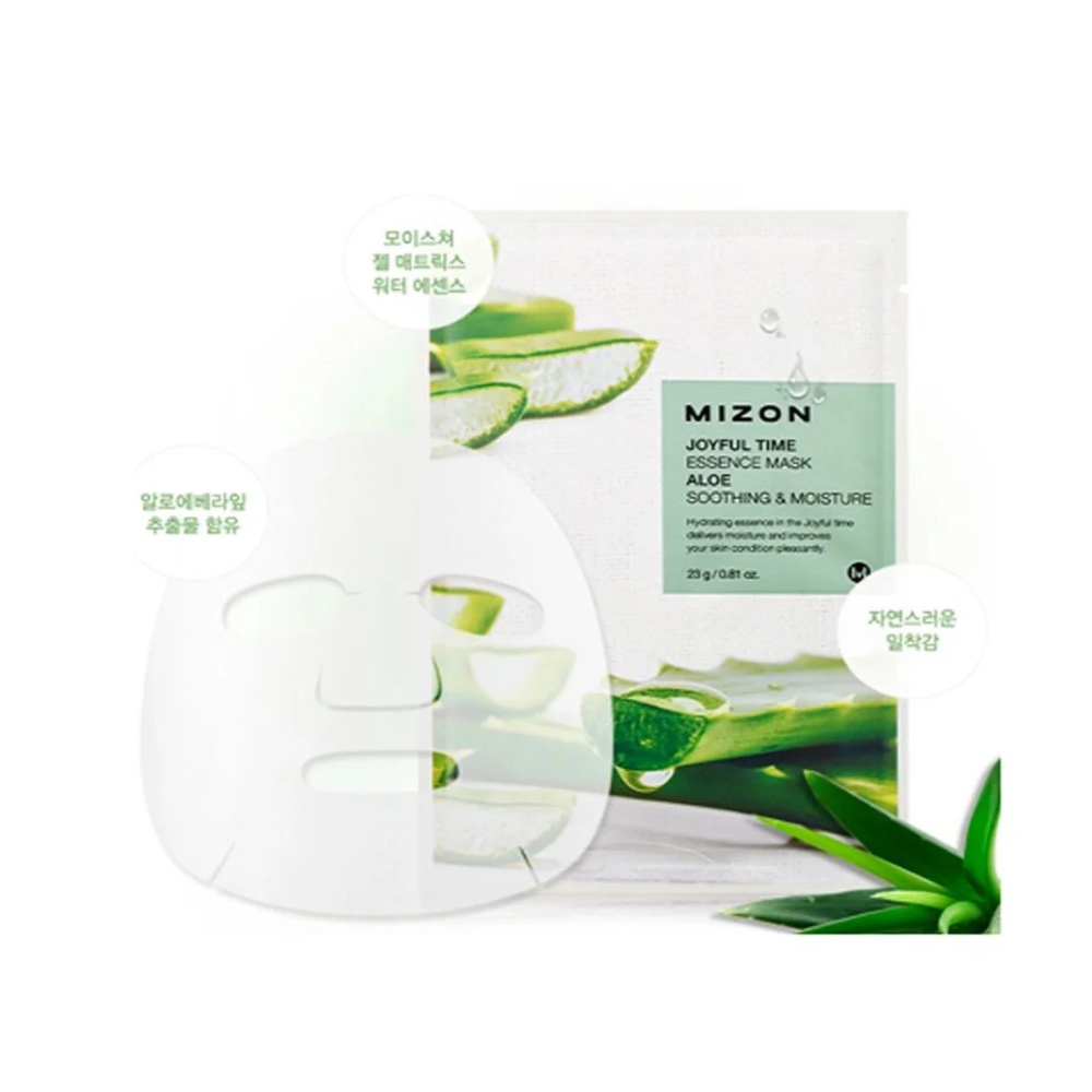 MIZON, Joyful Time Essence Mask [Aloe], mască pentru față, 23 g - 1 | YEO
