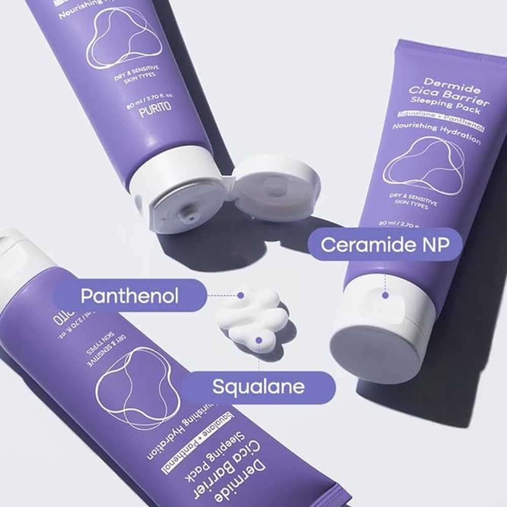 PURITO SEOUL, Dermide Cica Barrier Sleeping Pack, crema hidratanta, 80 ml