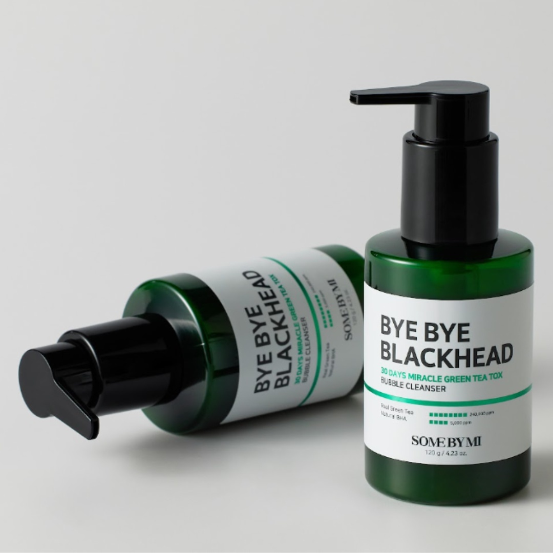 SOMEBYMI , Bye Bye Blackhead Miracle Green Tea Tox Bubble Cleanser, gel de curățare cu ceai verde, 120 g - 2 | YEO