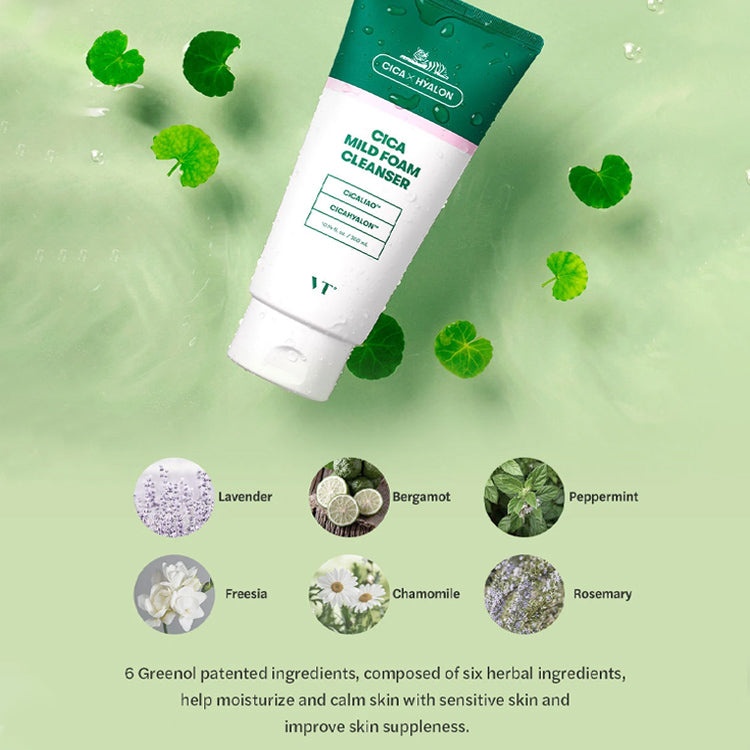 VT COSMETICS, Cica Mild Foam Cleanser, spuma de curatare, 300 ml - 2 | YEO