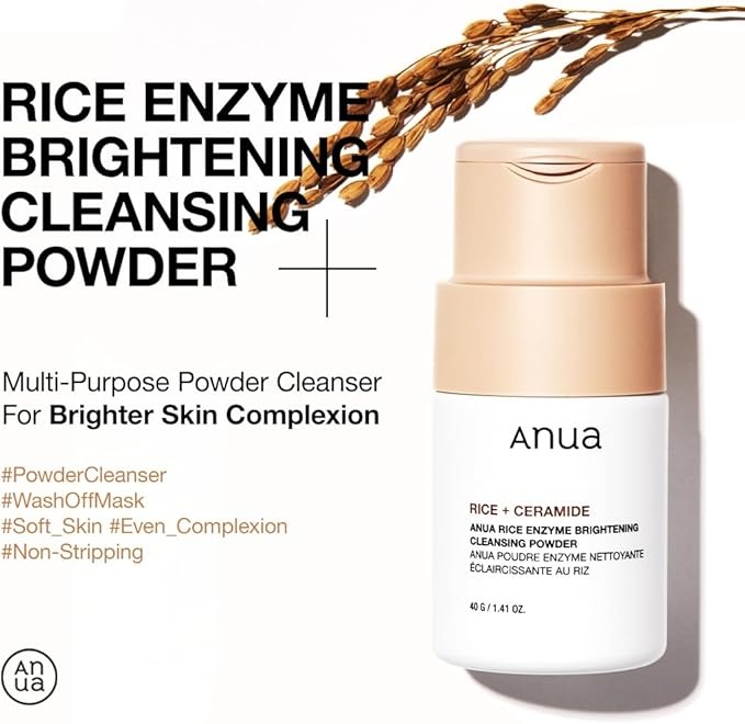 ANUA, Rice Enzyme Brightening Cleansing Powder, pudră de curățare, 40 g