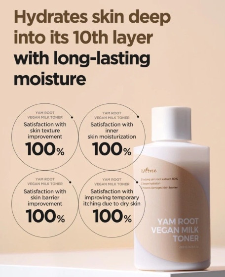 ISNTREE, Yam Root Vegan Milk toner, toner lăptos, 200 ml