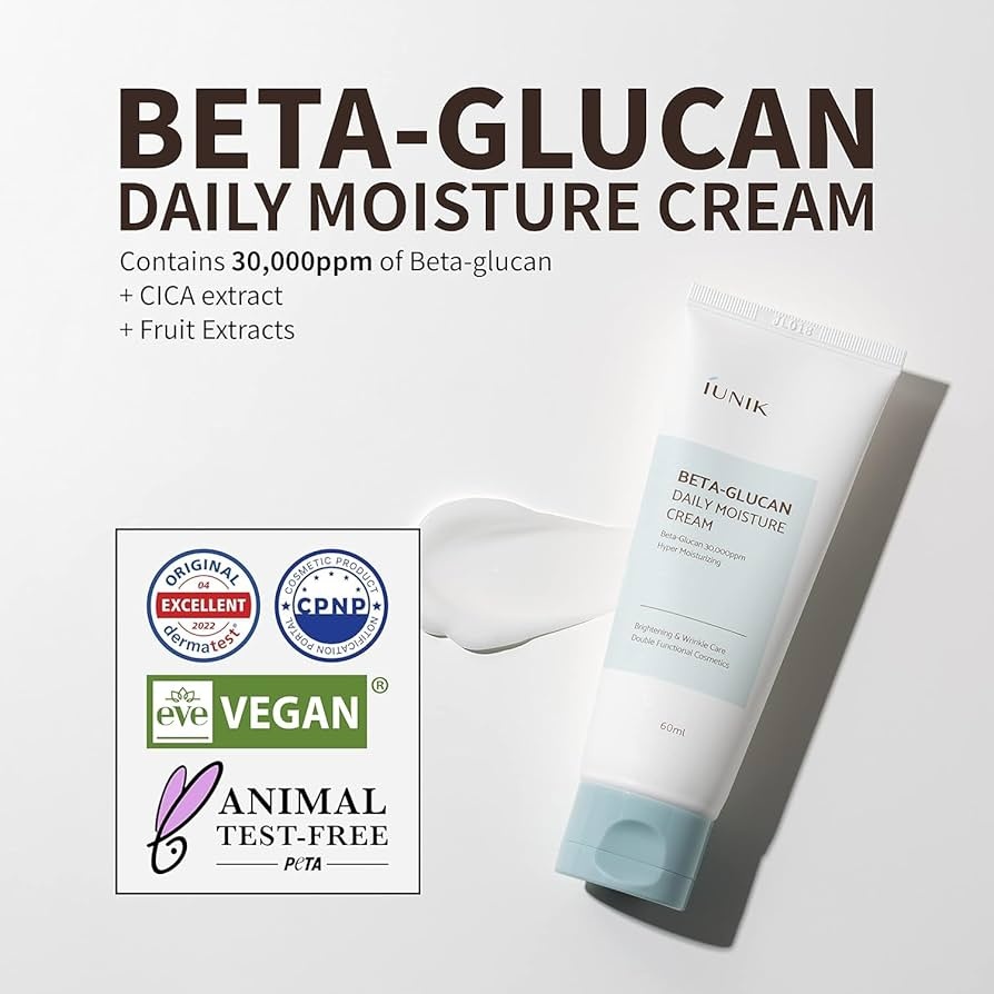 IUNIK, Beta-Glucan Daily Moisture Cream, cremă hidratantă, 60 ml - 2 | YEO