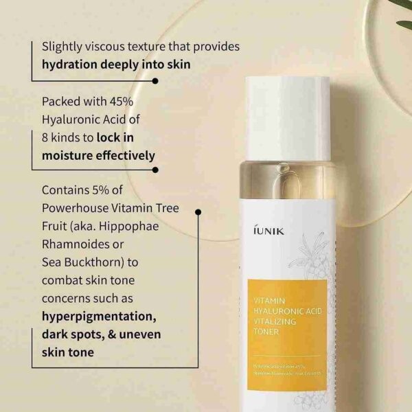 IUNIK, Vitamin Hyaluronic Acid Vitalizing Toner, toner de față cu acid hialuronic, 200 ml - 2 | YEO