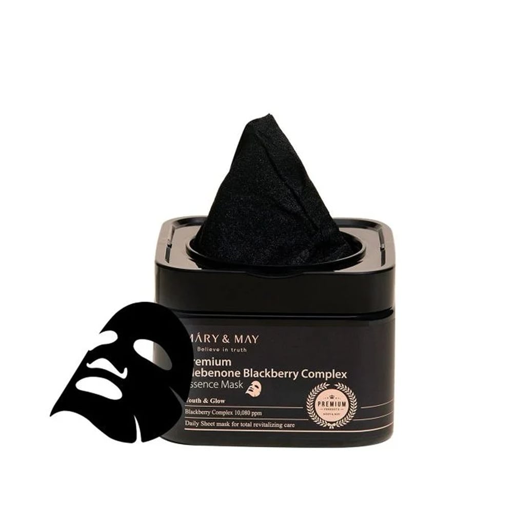 Mary&May, Premium Idebenone Blackberry Complex Essence Face Mask, masti pentru ten, 20 buc - 1 | YEO