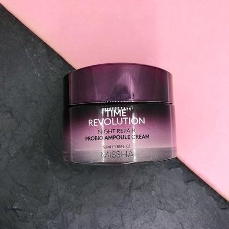 MISSHA, Time Revolution Night Repair Probio Ampoule Cream, cremă fiole de noapte revoluțioonară de reparare celulară, 50 ml - 1 | YEO