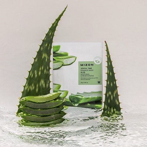 MIZON, Joyful Time Essence Mask [Aloe], mască pentru față, 23 g - 2 | YEO