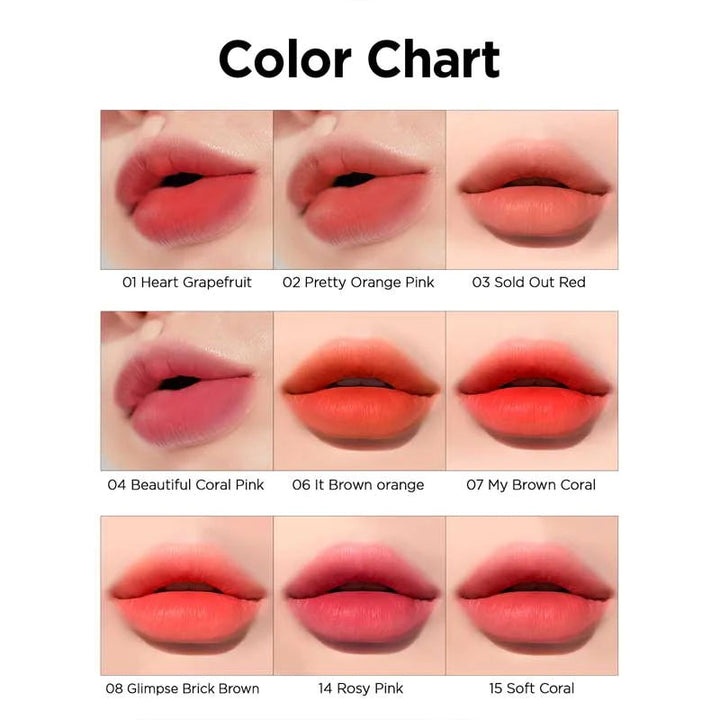 PERIPERA, Ink Airy Velvet 08 Pretty Orange Pink, ruj de buze, 4 g - 2 | YEO