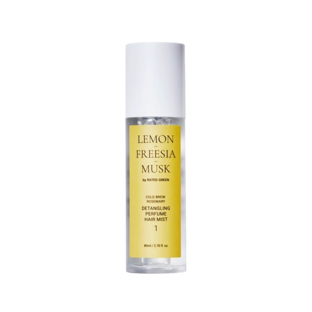 Rated Green, Detangling Perfume Hair Mist 01 (Lemon-Freesia-Musk), spray pentru descurarea părului, 80 ml