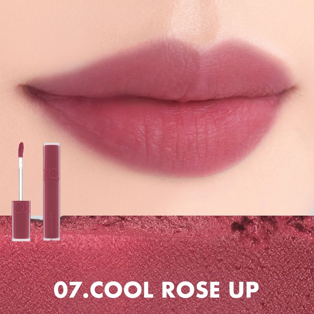 Rom&nd, Blur Fudge Tint - Smoothing Lip Tint - 07 Cool Rose Up , ruj lichid de buze cu un finisaj mat, 5 g - 1 | YEO