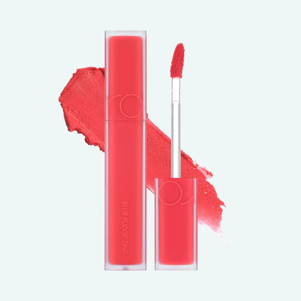 Rom&amp;nd, Blur Fudge Tint - Smoothing Lip Tint - 09 Coral Jubilee , ruj lichid de buze cu un finisaj mat, 5 g