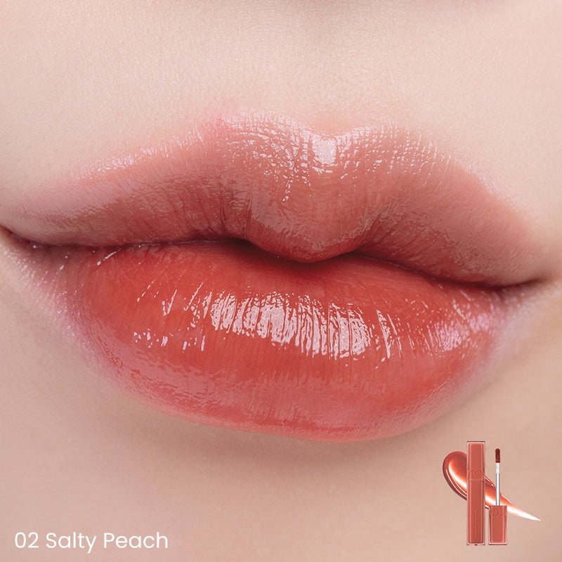 Rom&nd, Dewyful Water Tint - Water Lip Tint - 02 Salty Peach , gloss de buze pentru volum, 5 g - 1 | YEO