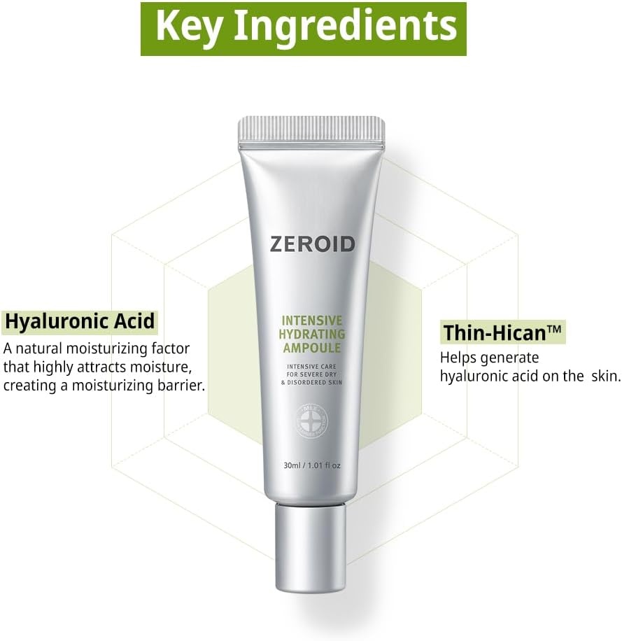 ZEROID, Intensive Hydrating Ampoule, fiolă de hidratare intensivă, 30 ml