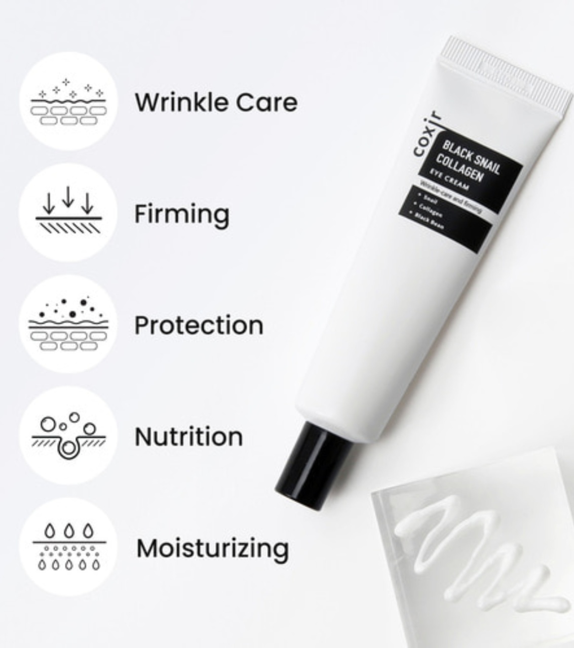 COXIR, Black Snail Collagen All In One Eye Cream , cremă de ochi cu colagen, 30 ml - 1 | YEO