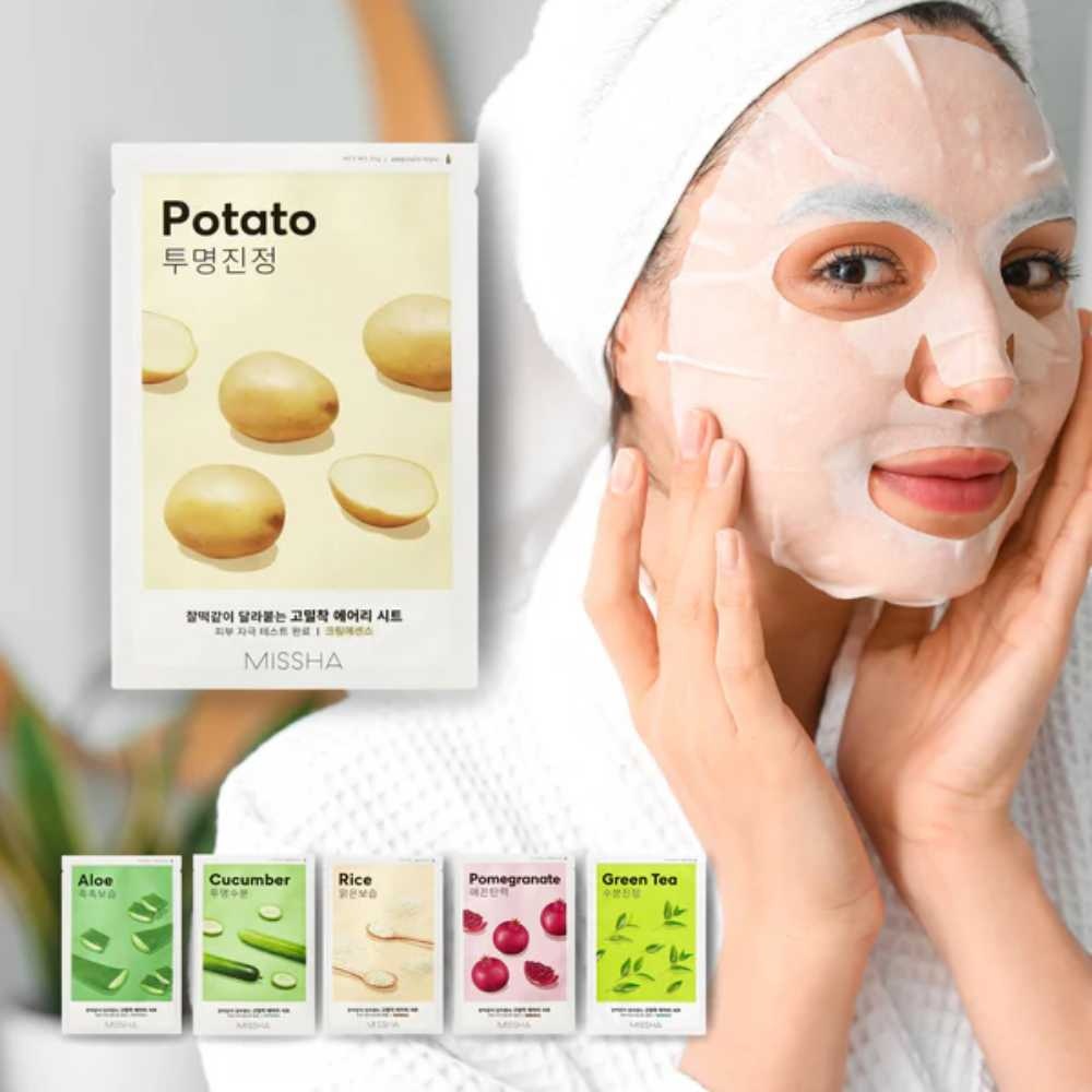 MISSHA, Airy Fit Sheet Mask (Potato), mască airy fit - cartofi, 19 g