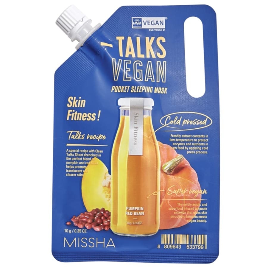 MISSHA, Talks Vegan Squeeze Pocket Sleeping Mask [Skin Fitness], mască hidratantă vegană, 10 g