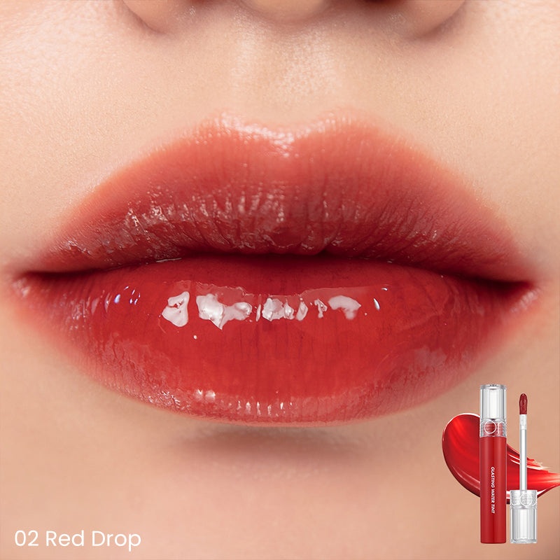 Rom&nd, Glasting Water Tint - Glossy Lip Tint - 02 Red Drop , nuanțator de buze cu efect de apă, 4 g - 1 | YEO
