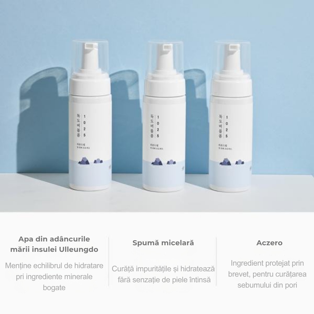 ROUND LAB, 1025 Dokdo Bubble Foam, spumă pentru curățarea tenului, 125 ml