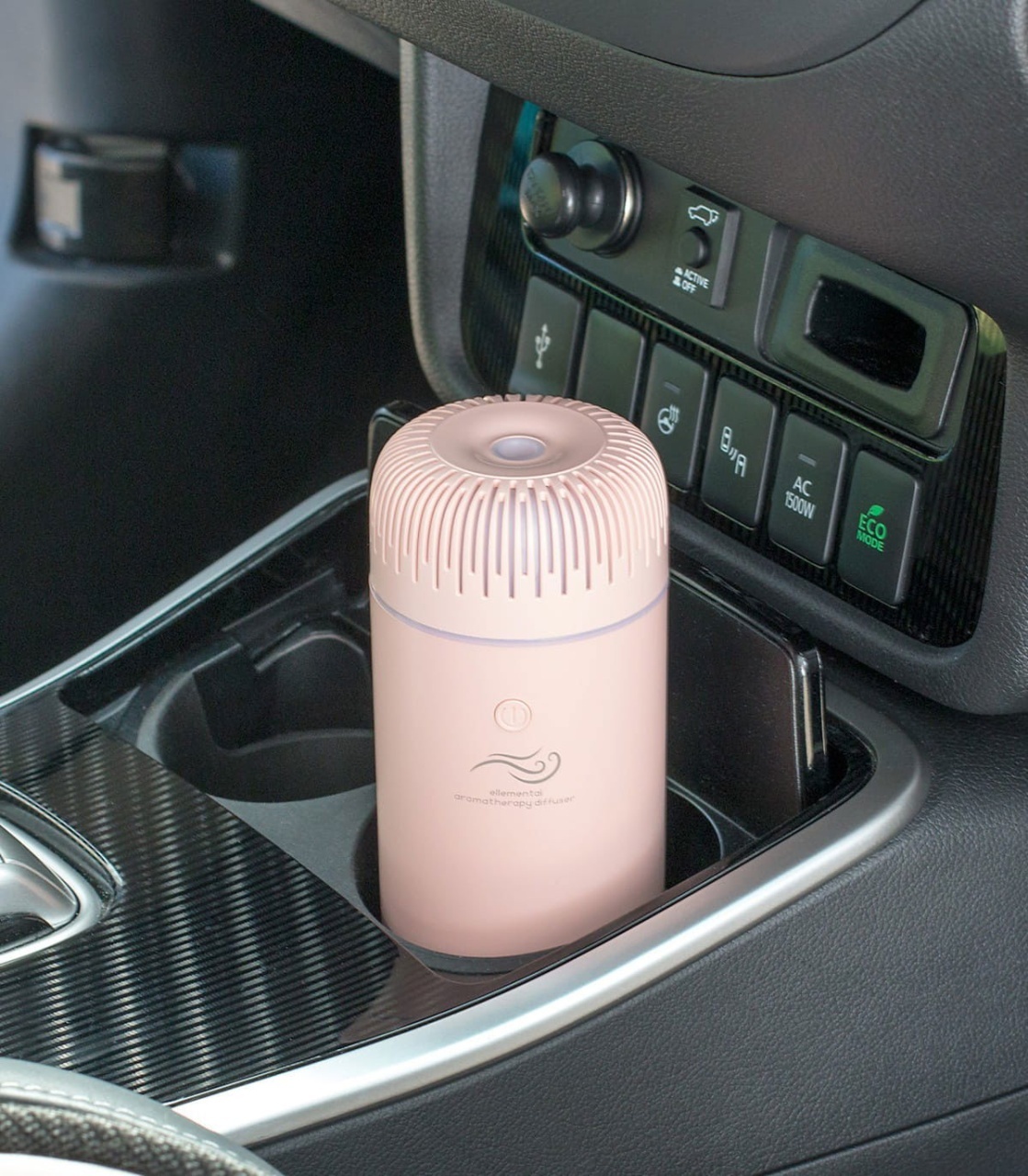 Ellemental, Difuzor de aromaterapie pentru mașină, Sunshine roz, alimentare USB