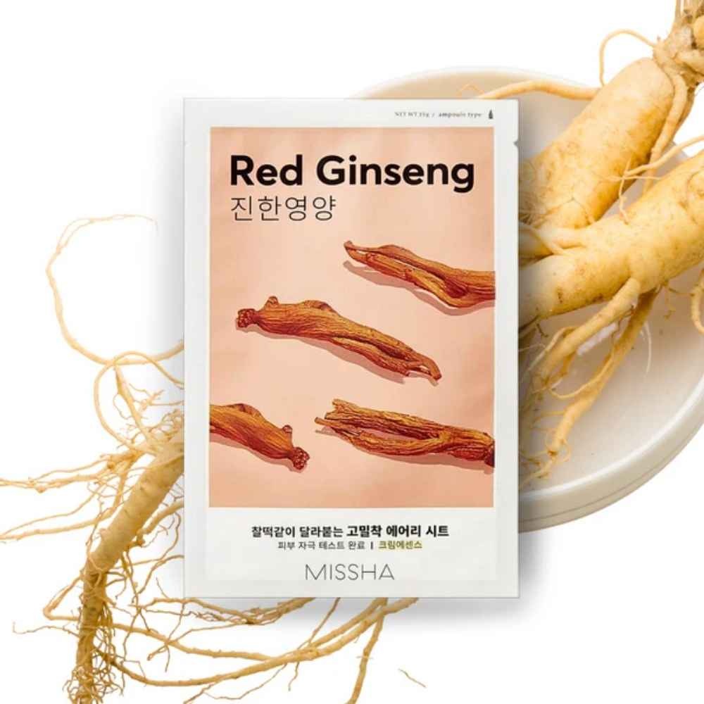 MISSHA, Airy Fit Sheet Mask (Red Ginseng), mască airy fit - ginseng roșu , 19 g - 1 | YEO