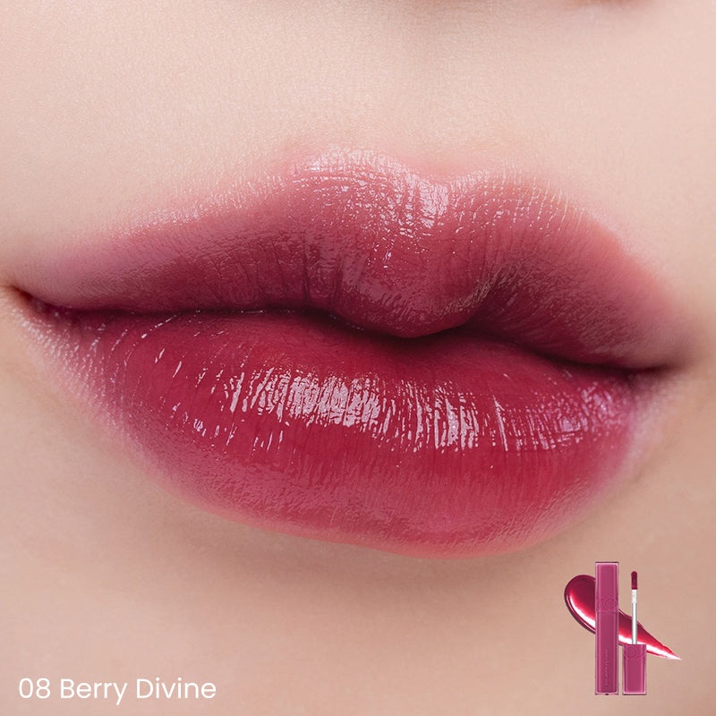 Rom&nd, Dewyful Water Tint - Water Lip Tint - 08 Berry Divine , gloss de buze pentru volum, 5 g - 1 | YEO