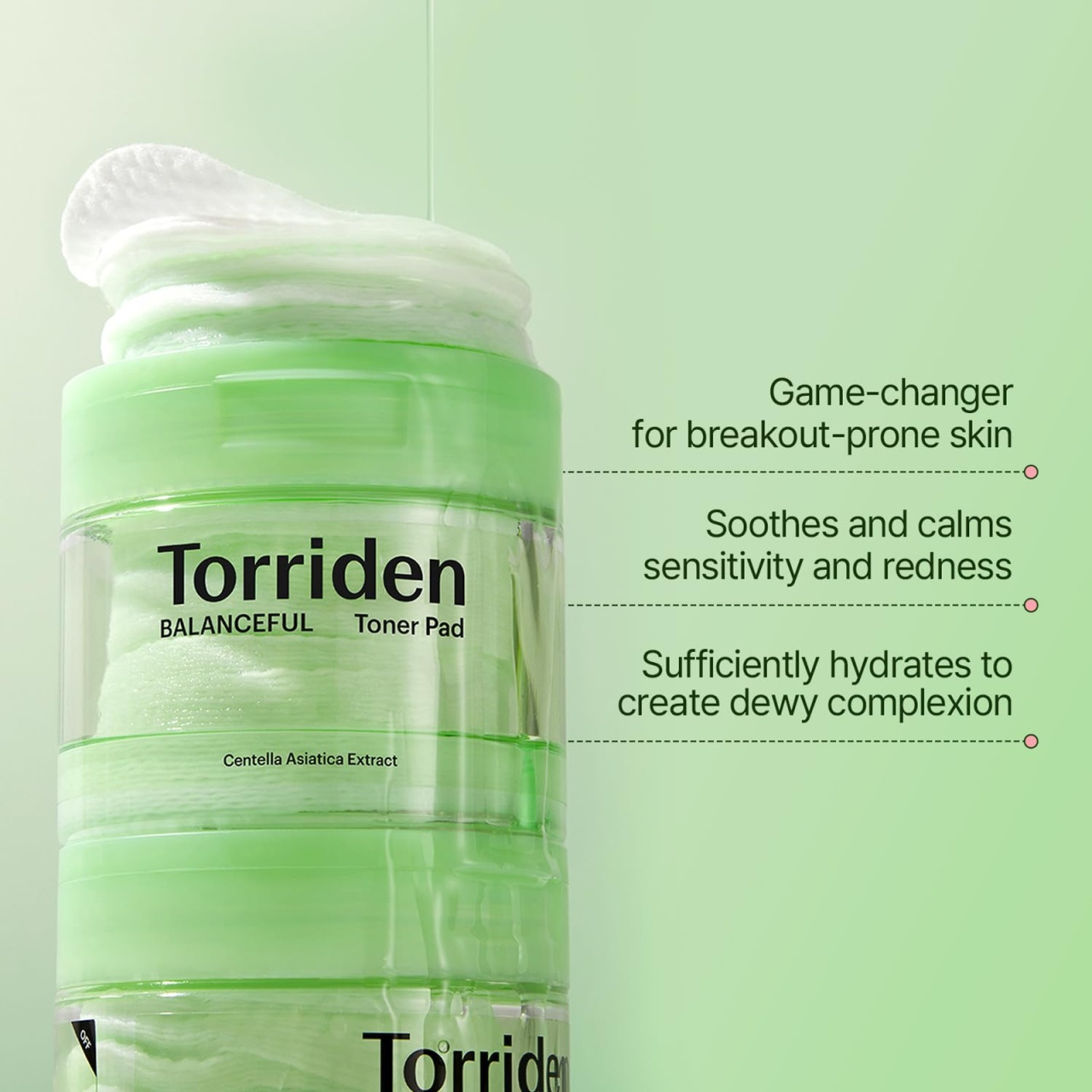 Torriden, Balanceful Cica Toner Pad, dischete tonifiante, 60 buc